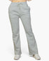 Beach Rose Co. heather gray bootcut sweatpants with a drawstring waist and slant pockets on a model