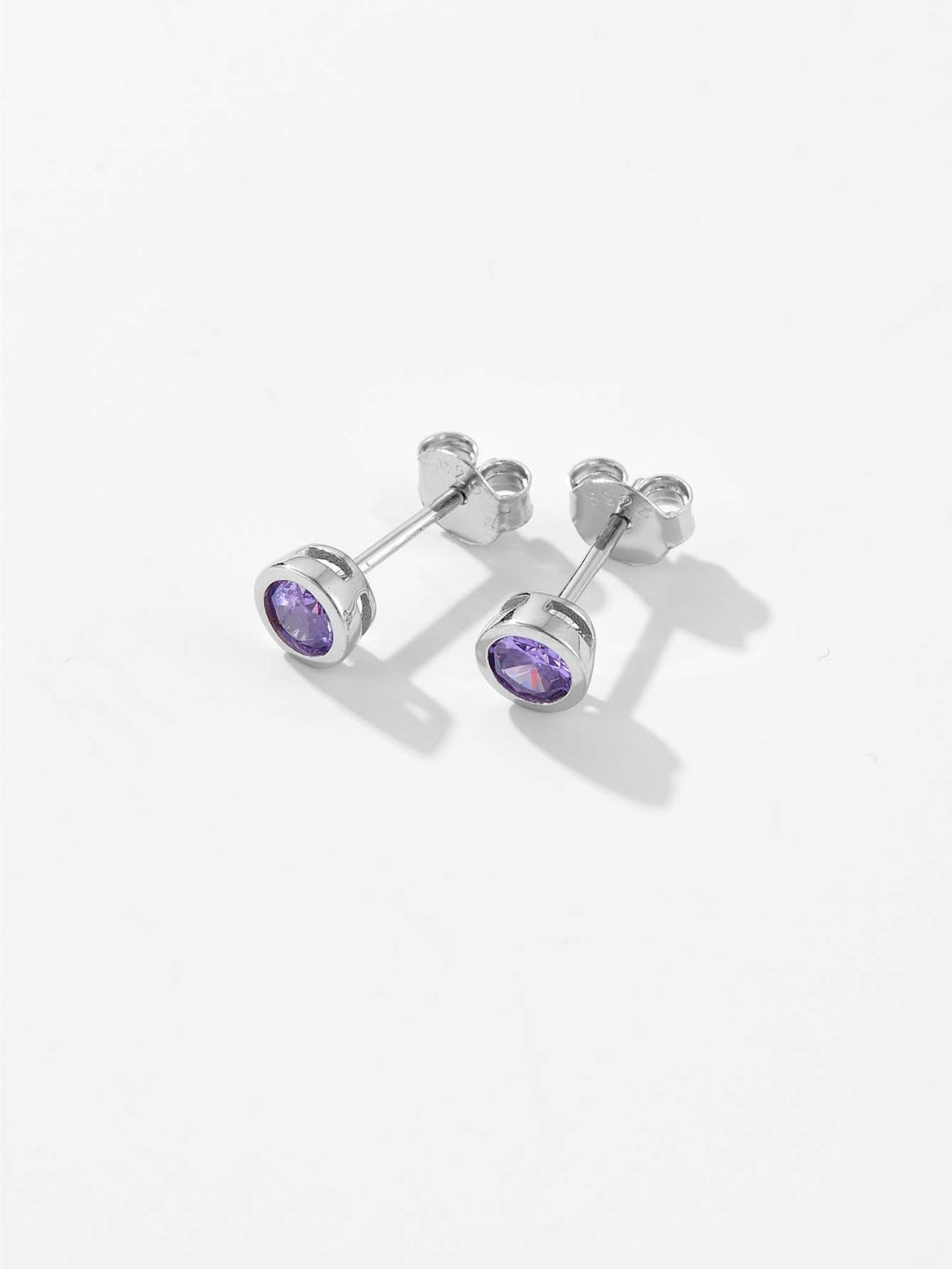 Beach Rose Co. - Inlaid Amethyst Zircon Stud Earrings