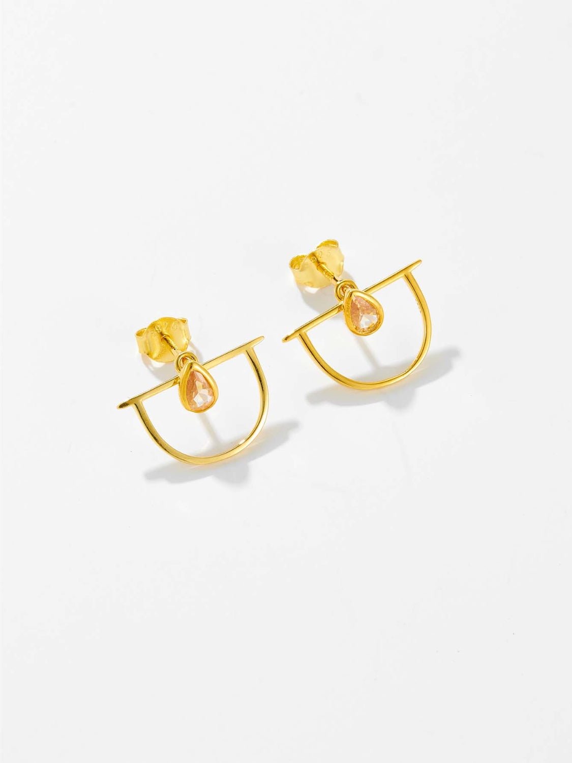 Beach Rose Co. - Inlaid Citrine Zircon Earrings