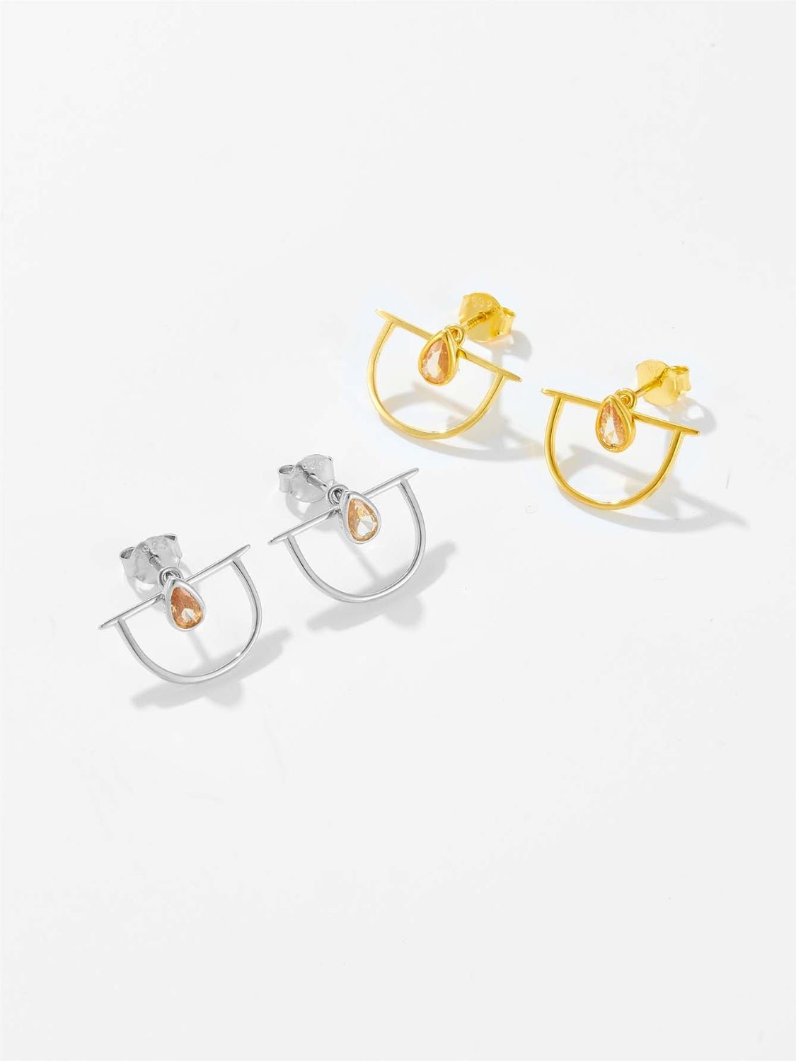 Beach Rose Co. - Inlaid Citrine Zircon Earrings