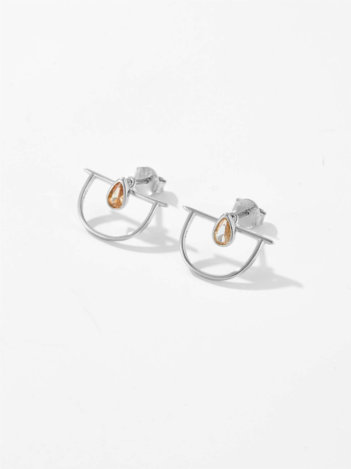 Beach Rose Co. - Inlaid Citrine Zircon Earrings