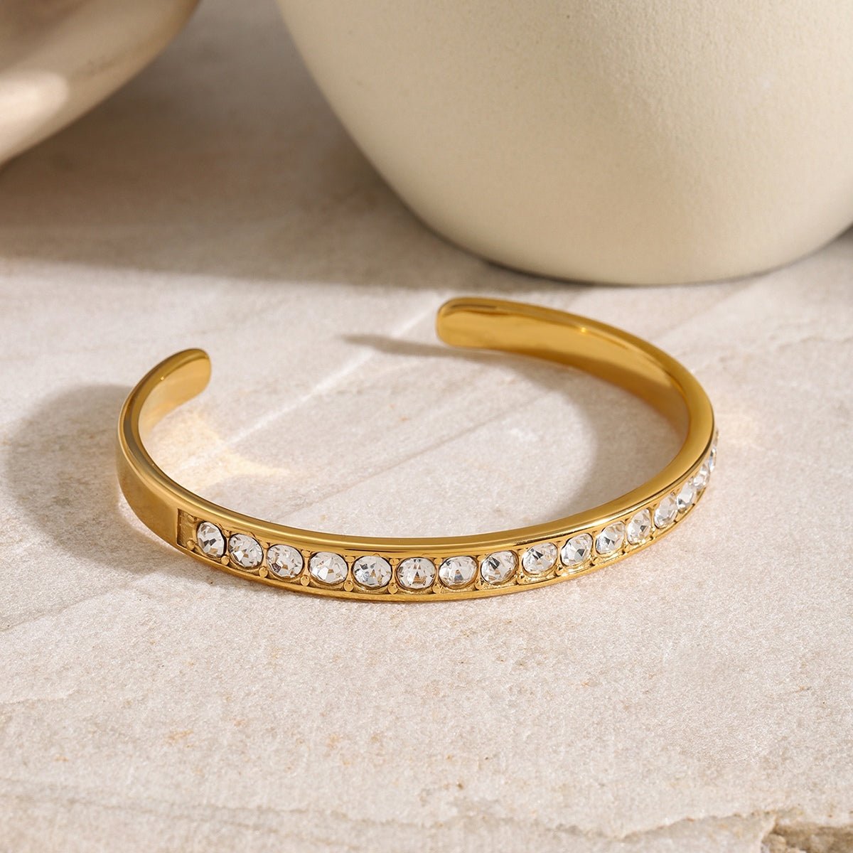 Beach Rose Co. - Inlaid Zircon Cuff Bracelet