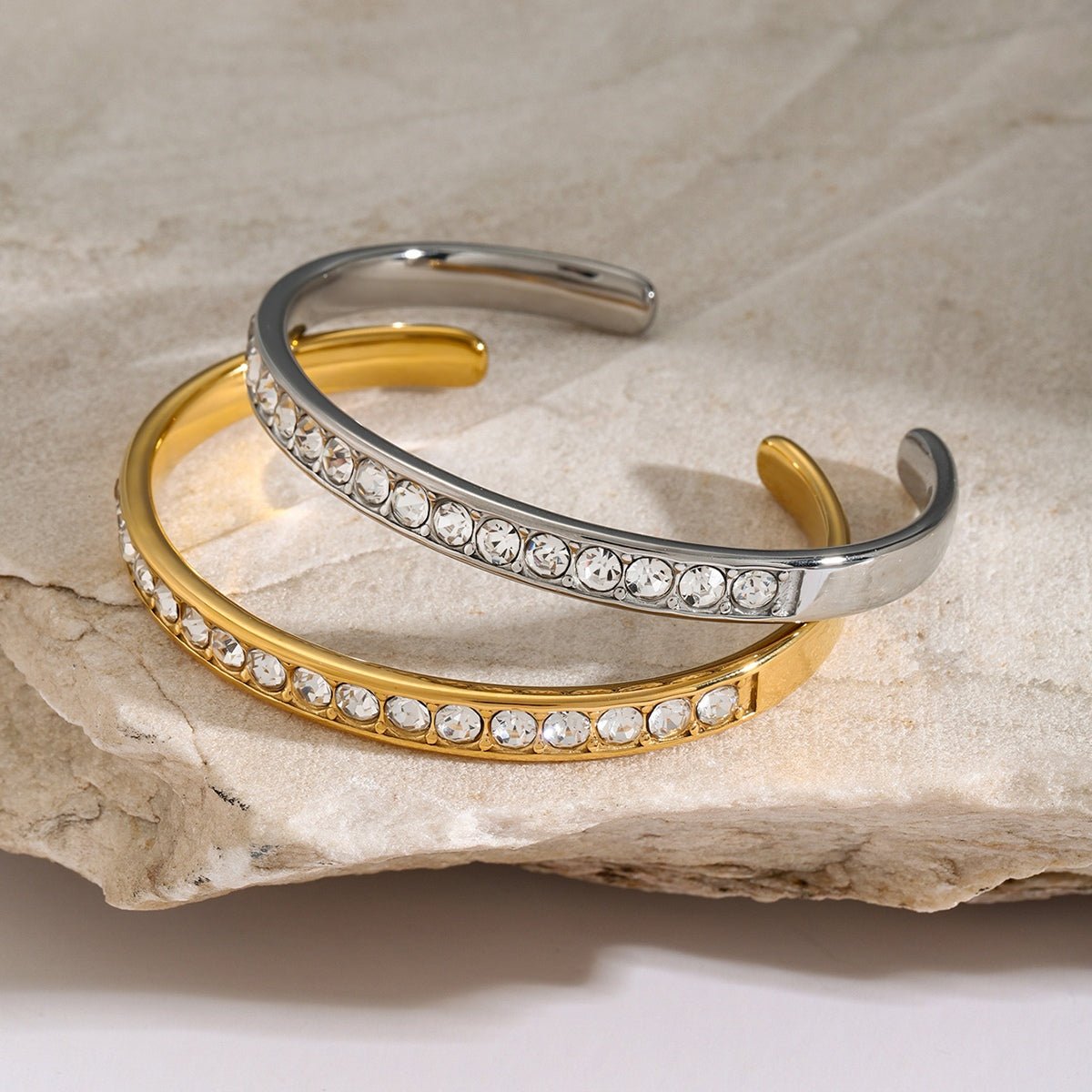 Beach Rose Co. - Inlaid Zircon Cuff Bracelet