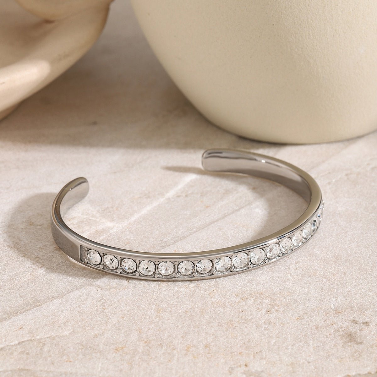 Beach Rose Co. - Inlaid Zircon Cuff Bracelet