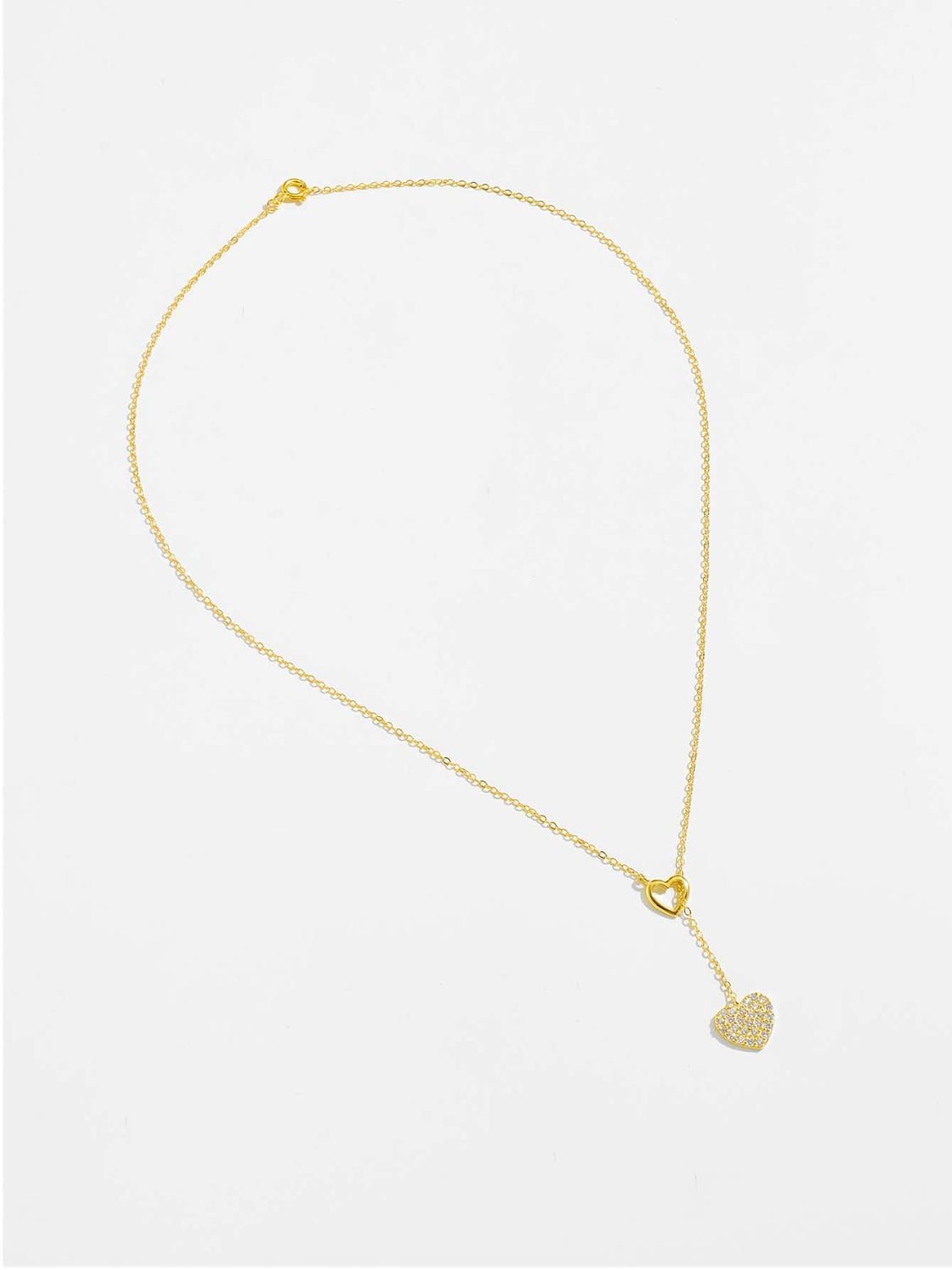 Beach Rose Co. - Inlaid Zircon Lariat Heart Necklace