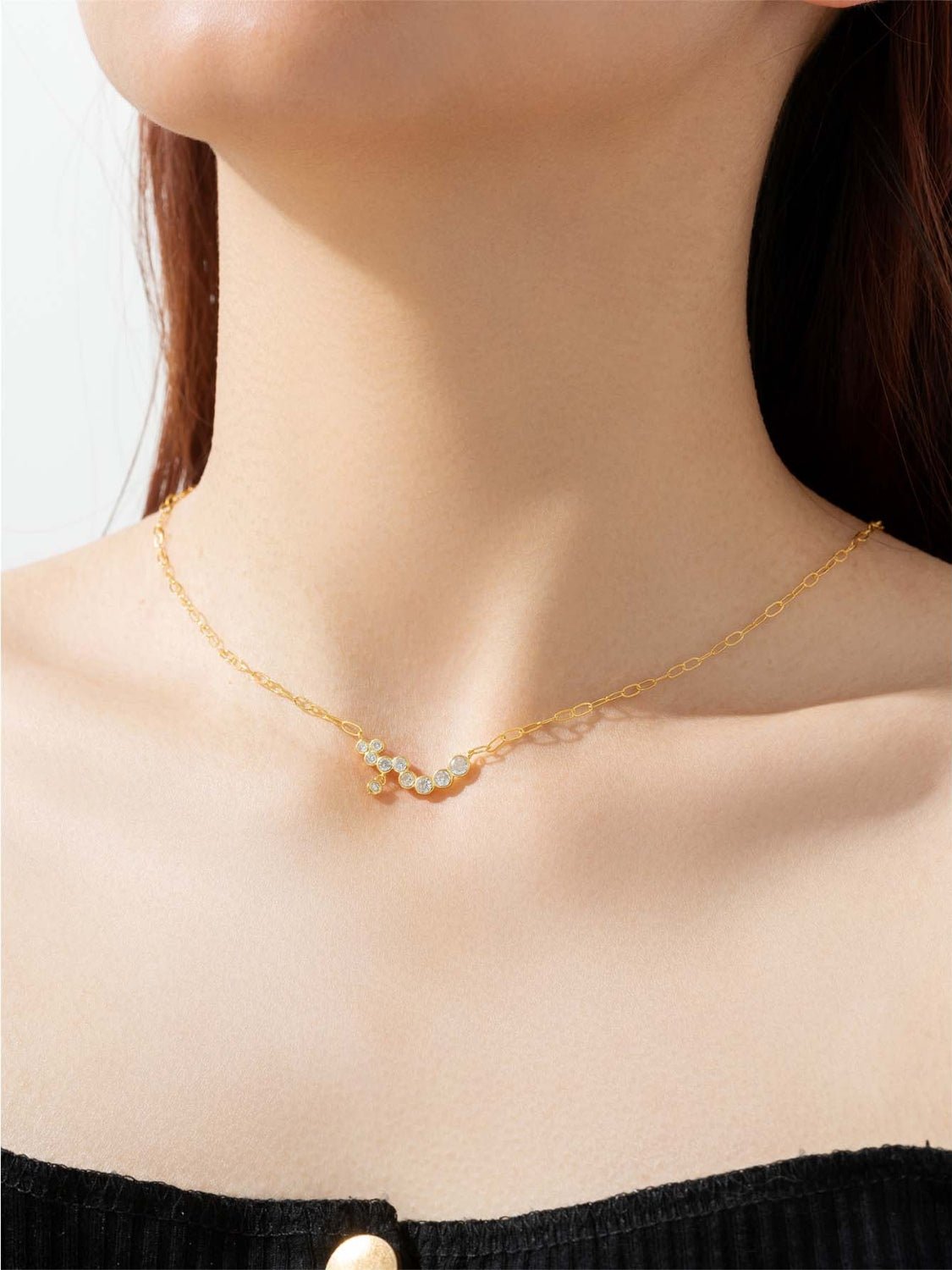 Beach Rose Co. - Inlaid Zircon Paperclip Chain Necklace