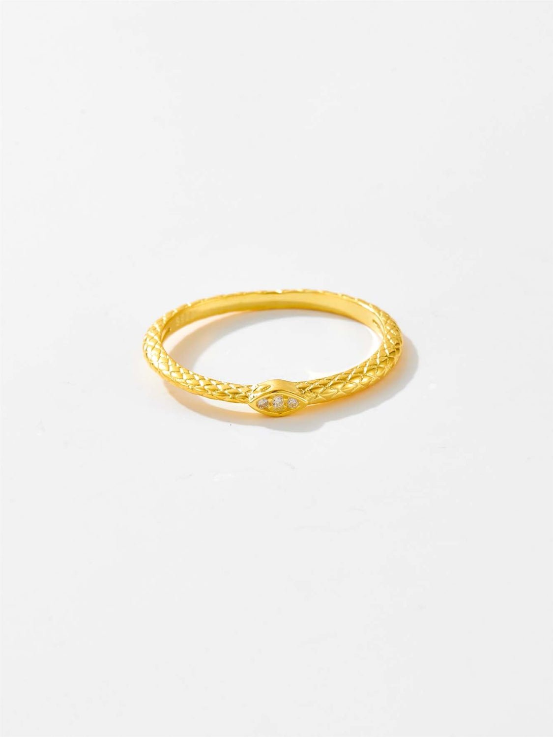 Beach Rose Co. - Inlaid Zircon Textured Skinny Band Ring