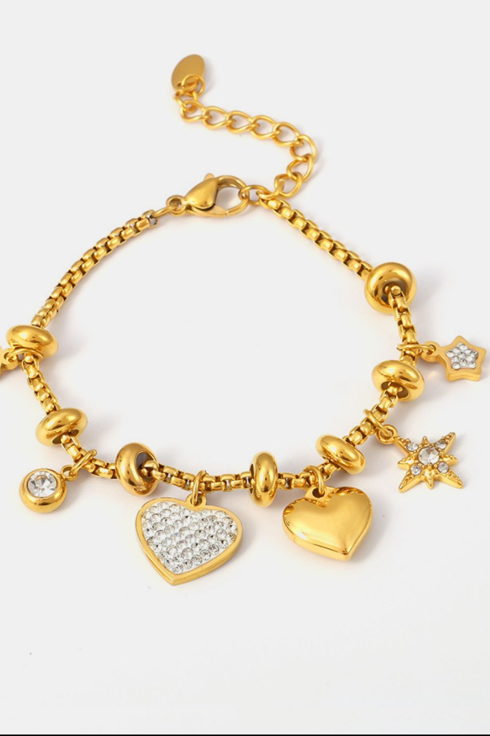 Beach Rose Co. - Inland Zircon Heart Charm Bracelet