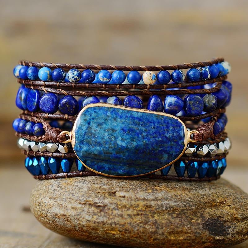 Beach Rose Co. - Lapis Lazuli Bead Wrap Bracelet