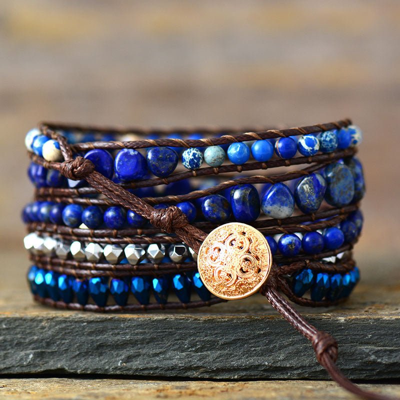 Beach Rose Co. - Lapis Lazuli Bead Wrap Bracelet