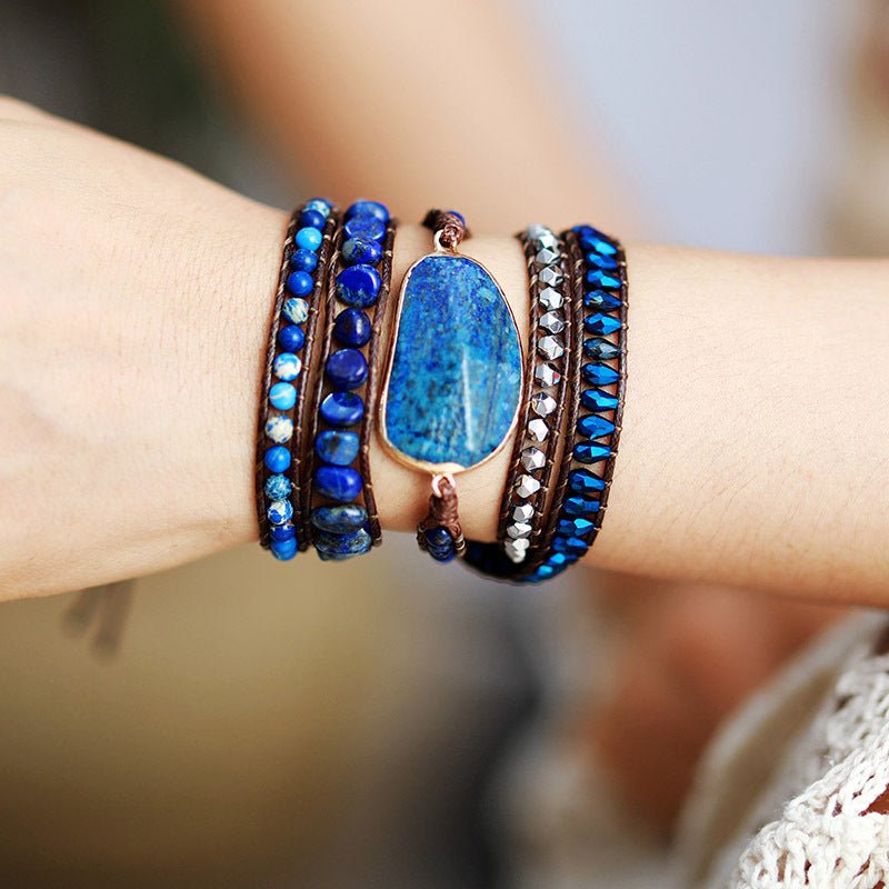 Beach Rose Co. - Lapis Lazuli Bead Wrap Bracelet