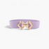 Beach Rose Co. lavender elastic waist belt with a gold-tone geometric double diamond alloy buckle.