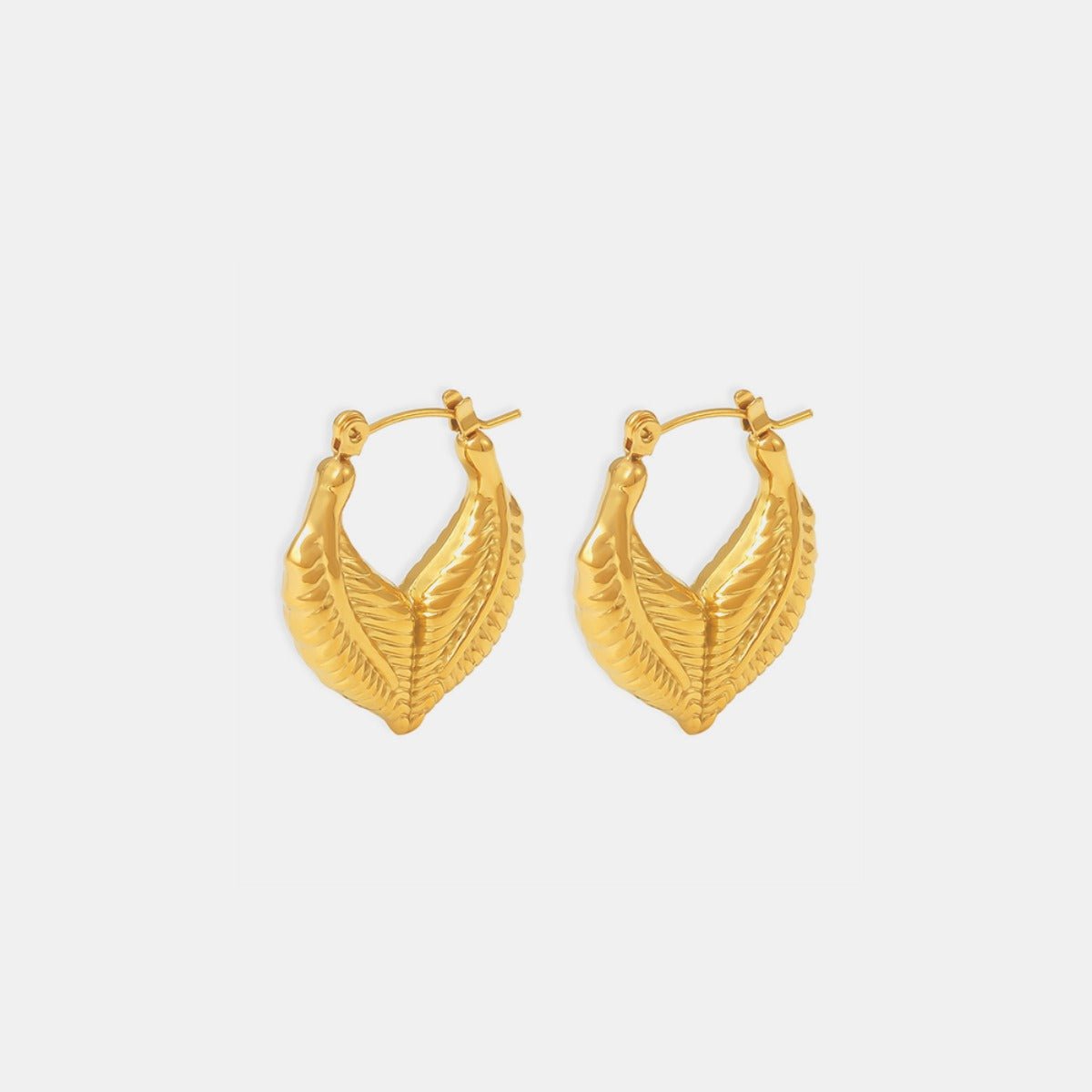 Beach Rose Co. - Leaf Shape Hoop Earrings