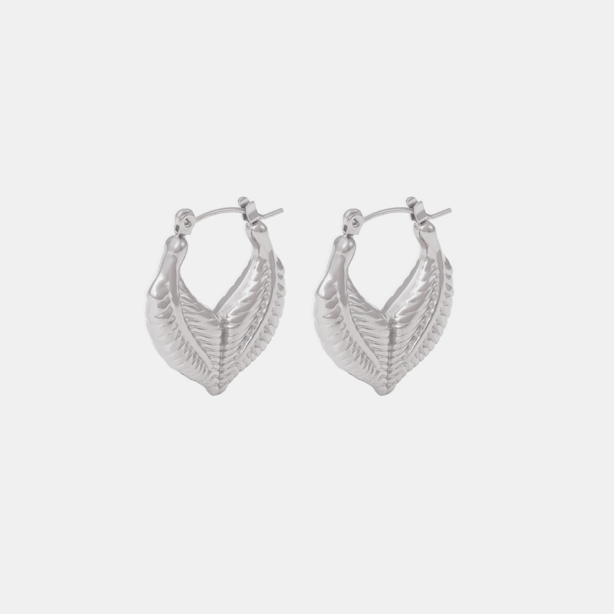 Beach Rose Co. - Leaf Shape Hoop Earrings