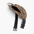 Beach Rose Co. Cotton Canvas Leo Crossbody Bag in leopard print with a black adjustable strap and buckle closure.
