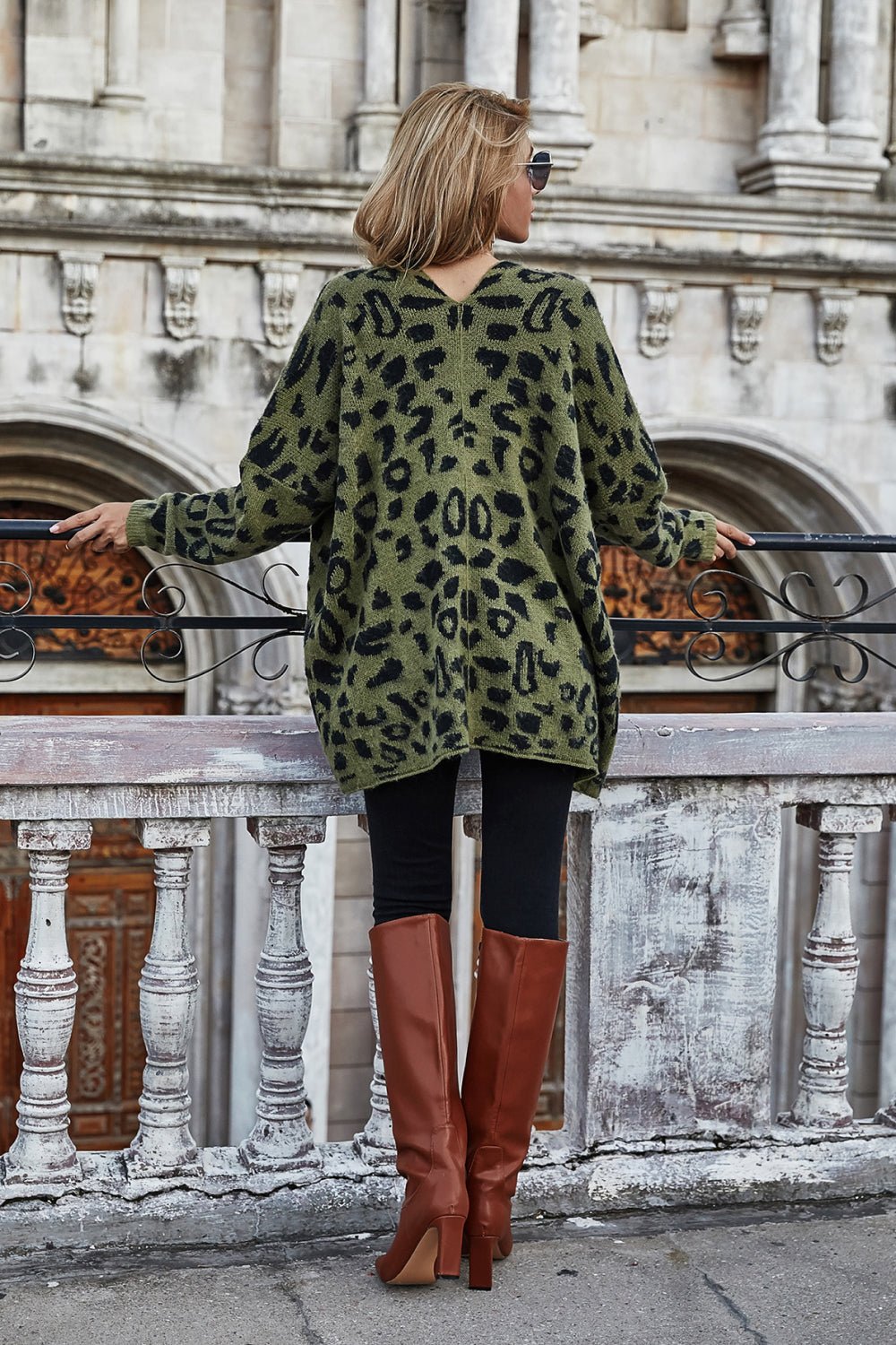 Beach Rose Co. - Leopard Longline Cardigan with Pockets