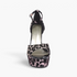 Beach Rose Co. leopard print platform stiletto sandals with a peep toe and adjustable ankle strap