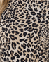 Beach Rose Co. long sleeve top featuring a tan and black leopard print pattern on stretchy polyester fabric