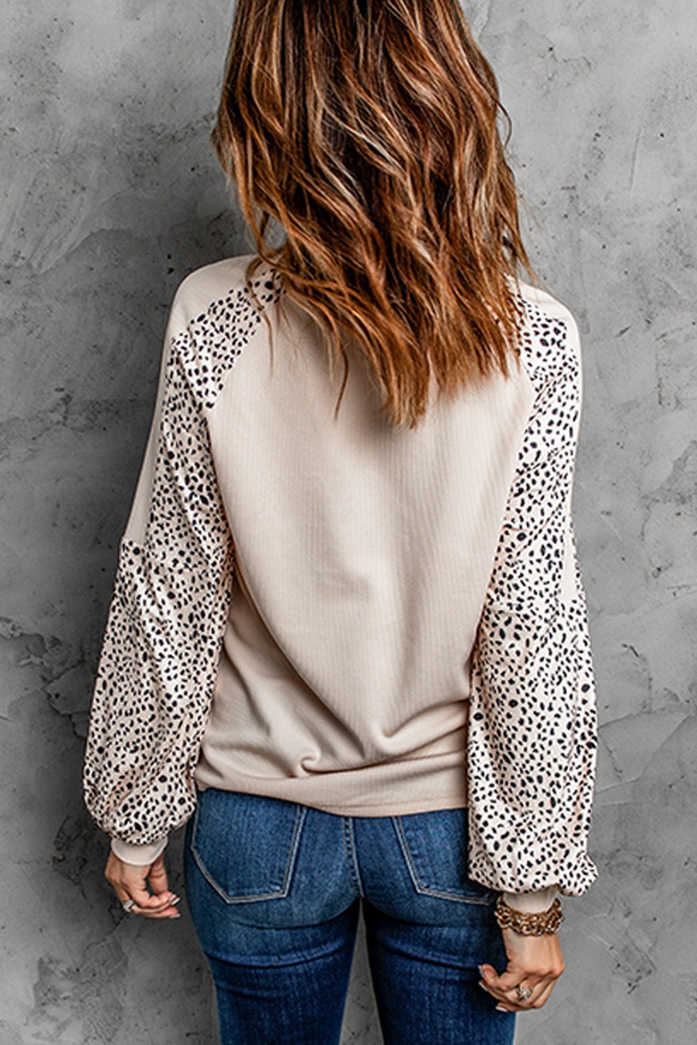 Beach Rose Co. - Leopard Raglan Sleeve Top in Khaki