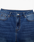 Beach Rose Co. medium wash high-rise denim jeans featuring a button-and-zip closure and classic five-pocket design.