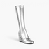 Beach Rose Co. metallic silver knee-high boots with a 3-inch block heel and stretchable pleather upper.