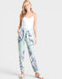 Beach Rose Co. mint, white, and charcoal tie-dye joggers with drawstring waist, pockets, and jogger cuffs. Made of polyester and spandex.
