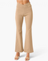 Beach Rose Co. mocha high-rise flare pants with a crossover V-waist in soft stretch fabric.