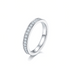 Beach Rose Co. platinum-plated sterling silver band ring featuring a row of 0.57 carat round moissanite stones.