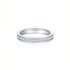 Beach Rose Co. platinum-plated sterling silver band ring featuring a delicate row of 0.57 carat round moissanite.