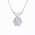 Beach Rose Co. 1 carat round moissanite solitaire necklace in sterling silver with a six-prong setting and box chain.