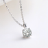 Beach Rose Co. 1 carat round moissanite solitaire pendant necklace in sterling silver with a delicate link chain.