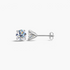 Beach Rose Co. 1 carat round moissanite stud earrings in a four-prong sterling silver setting with butterfly backs.