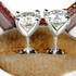 Beach Rose Co. 1 carat round moissanite stud earrings in sterling silver with four-prong open basket settings