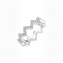 Beach Rose Co. platinum-plated sterling silver zigzag band ring featuring round moissanite stones on a geometric frame