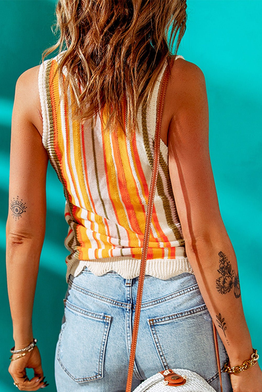 Beach Rose Co. - Multicolor Striped Knit Tank Top