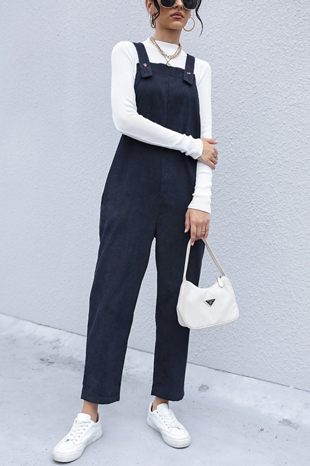 Beach Rose Co. - Navy Corduroy Overalls with Pockets