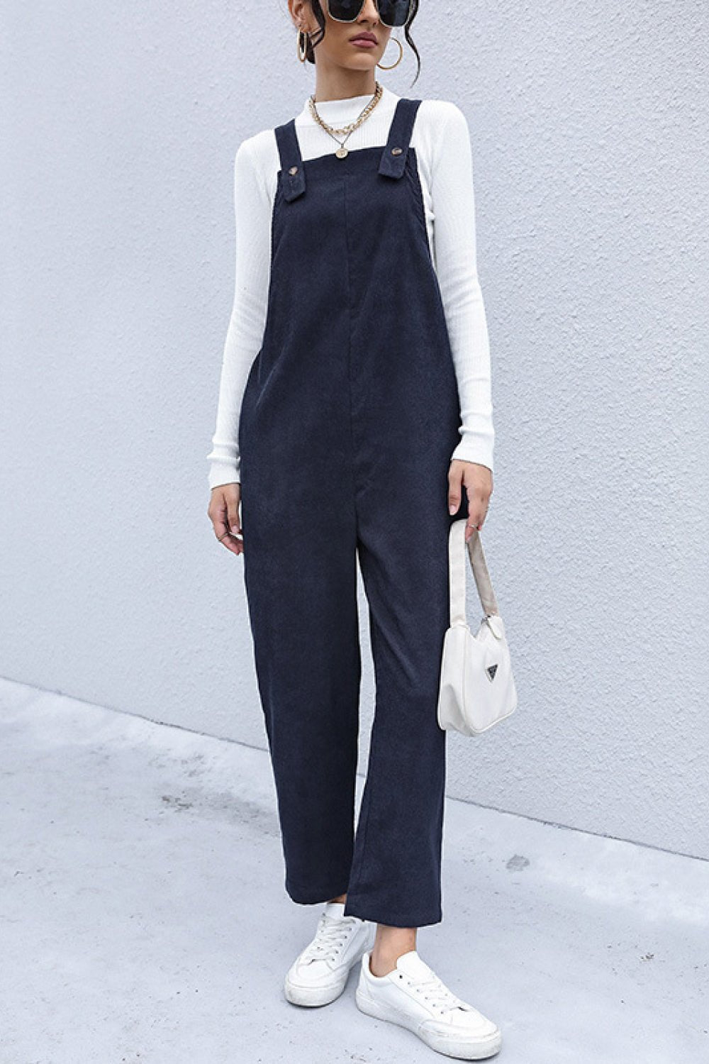 Beach Rose Co. - Navy Corduroy Overalls with Pockets