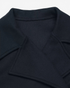 Beach Rose Co. navy double-breasted jacket featuring wide notched lapels and a tailored polyester construction.