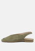 Beach Rose Co. olive green genuine suede slingback flats with a peep-toe design and cushioned footbed