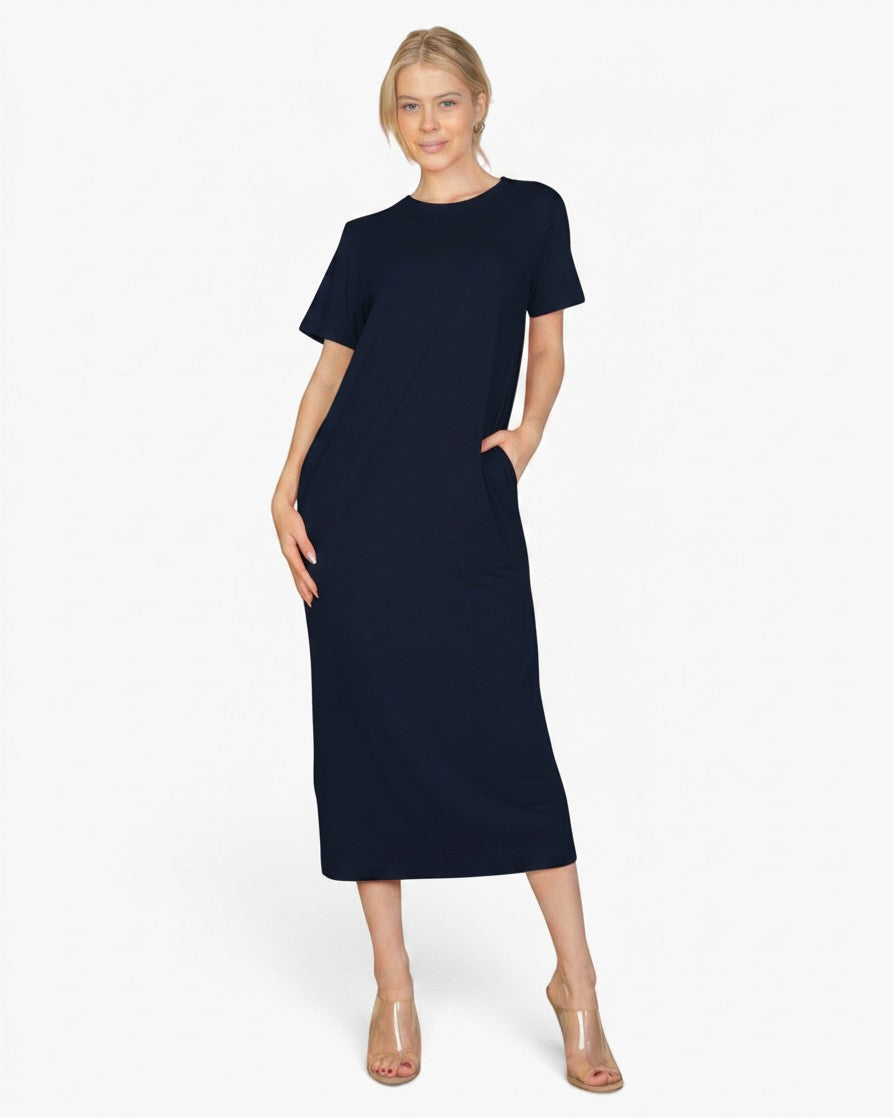 Side Pocket T-Shirt Maxi Dress