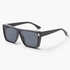 Beach Rose Co. oversized black square sunglasses with a flat-top browline, wide temples, and silver corner accents.