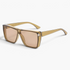 Beach Rose Co. oversized square sunglasses with a translucent brown flat-top frame and UV400 protection.