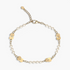 Beach Rose Co. gold filled bracelet featuring alternating synthetic pearls and polished disc accents with lobster clasp.