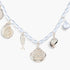 Beach Rose Co. Pearled Under the Sea charm necklace featuring gold-tone nautical charms and lustrous white pearls.