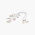 Beach Rose Co. Pearled Under the Sea charm necklace with gold-tone seashell charms and white pearl beads.