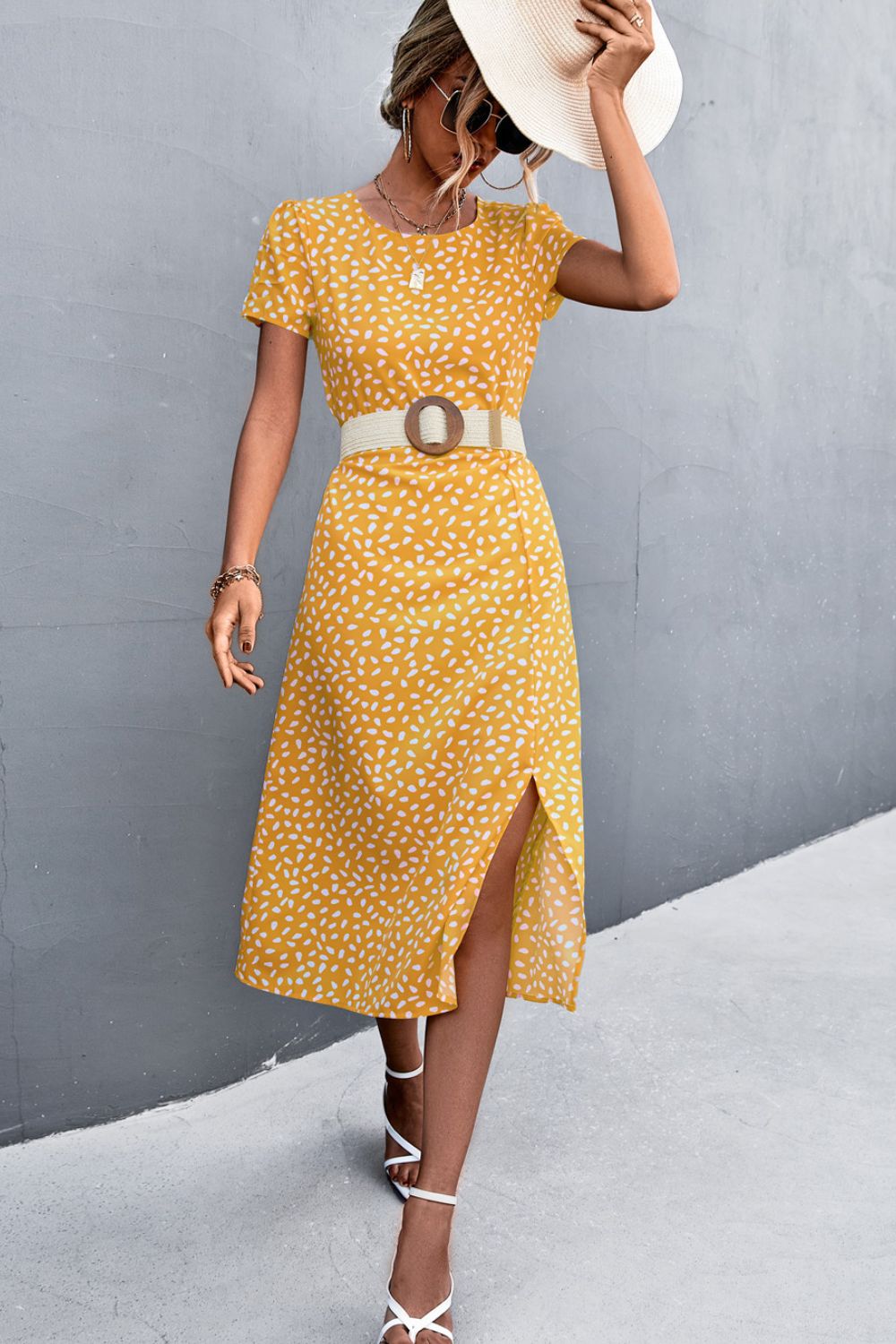 Beach Rose Co. - Printed Cutout Midi Dress