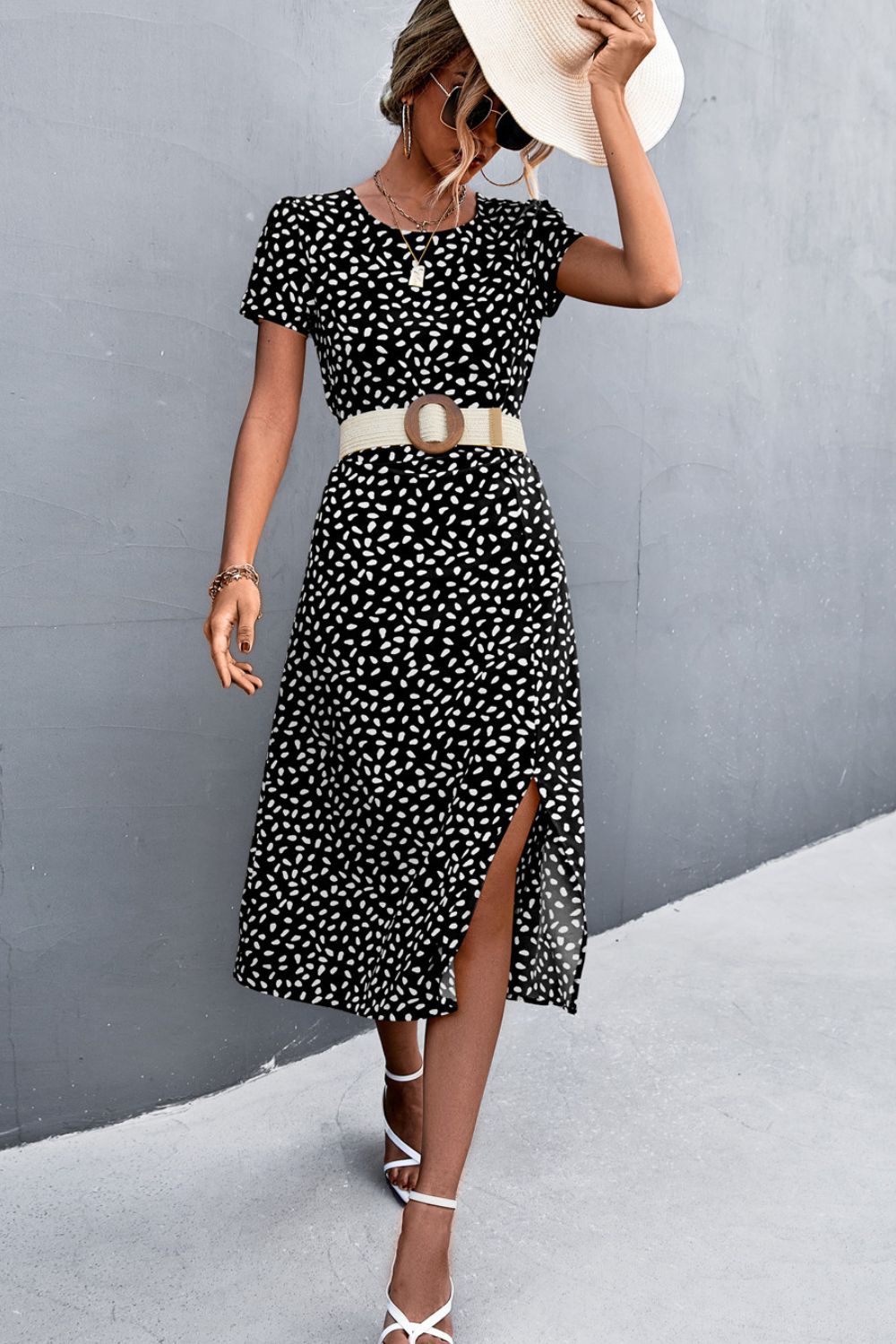 Beach Rose Co. - Printed Cutout Midi Dress