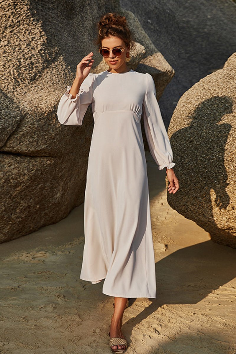 Beach Rose Co. - Puff Sleeve Empire Waist Maxi Dress