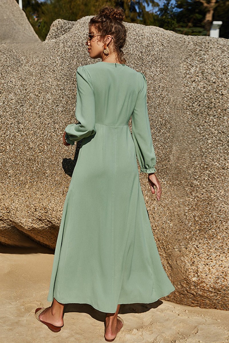 Beach Rose Co. - Puff Sleeve Empire Waist Maxi Dress