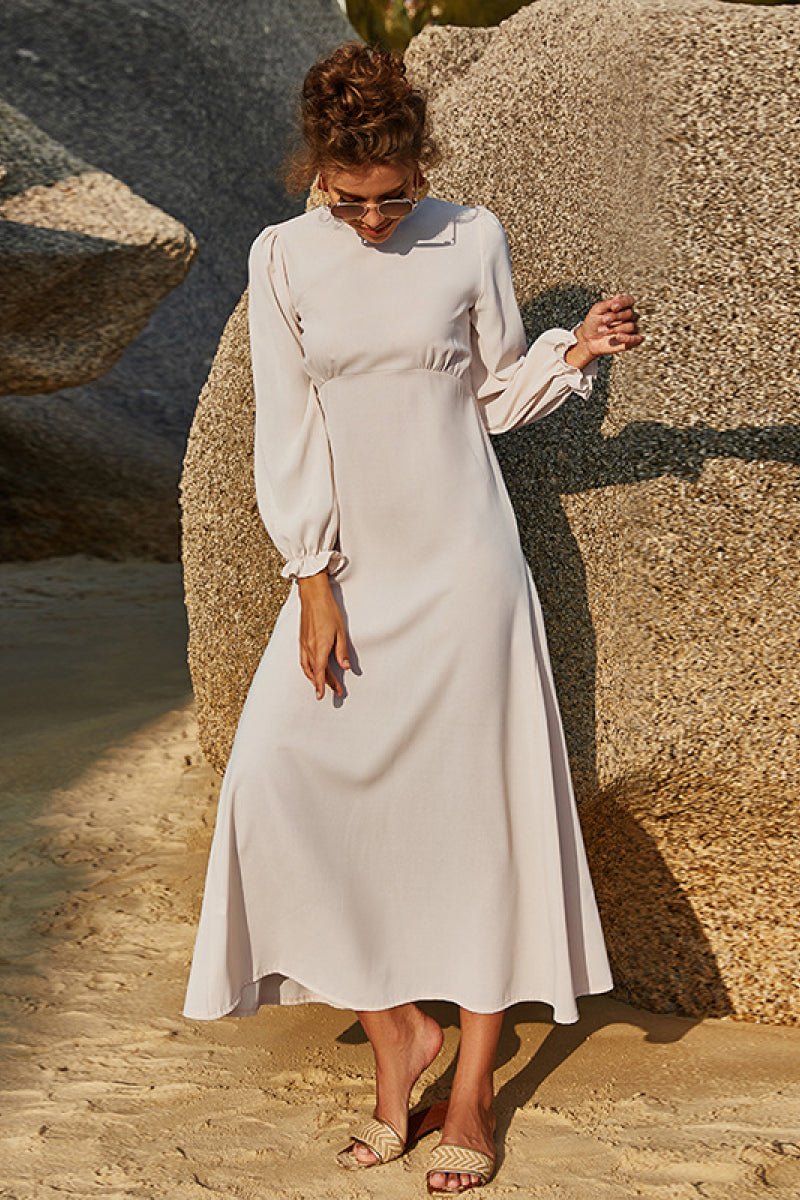 Beach Rose Co. - Puff Sleeve Empire Waist Maxi Dress